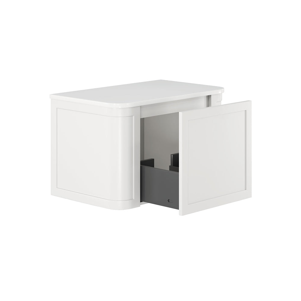 Mila Curved Satin White Cabinet