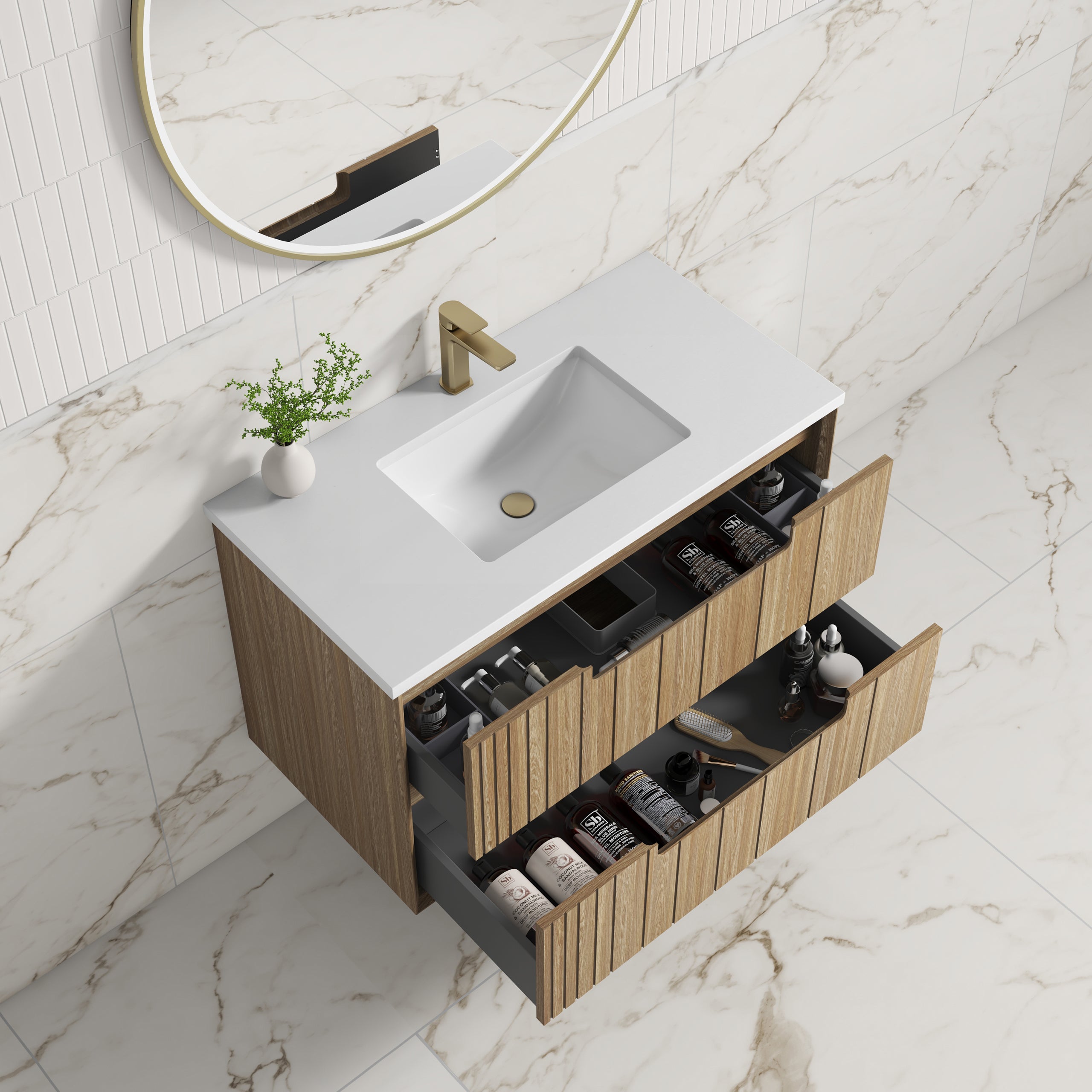 Voulari Framed Wall Hung Vanity - Neche Interiors