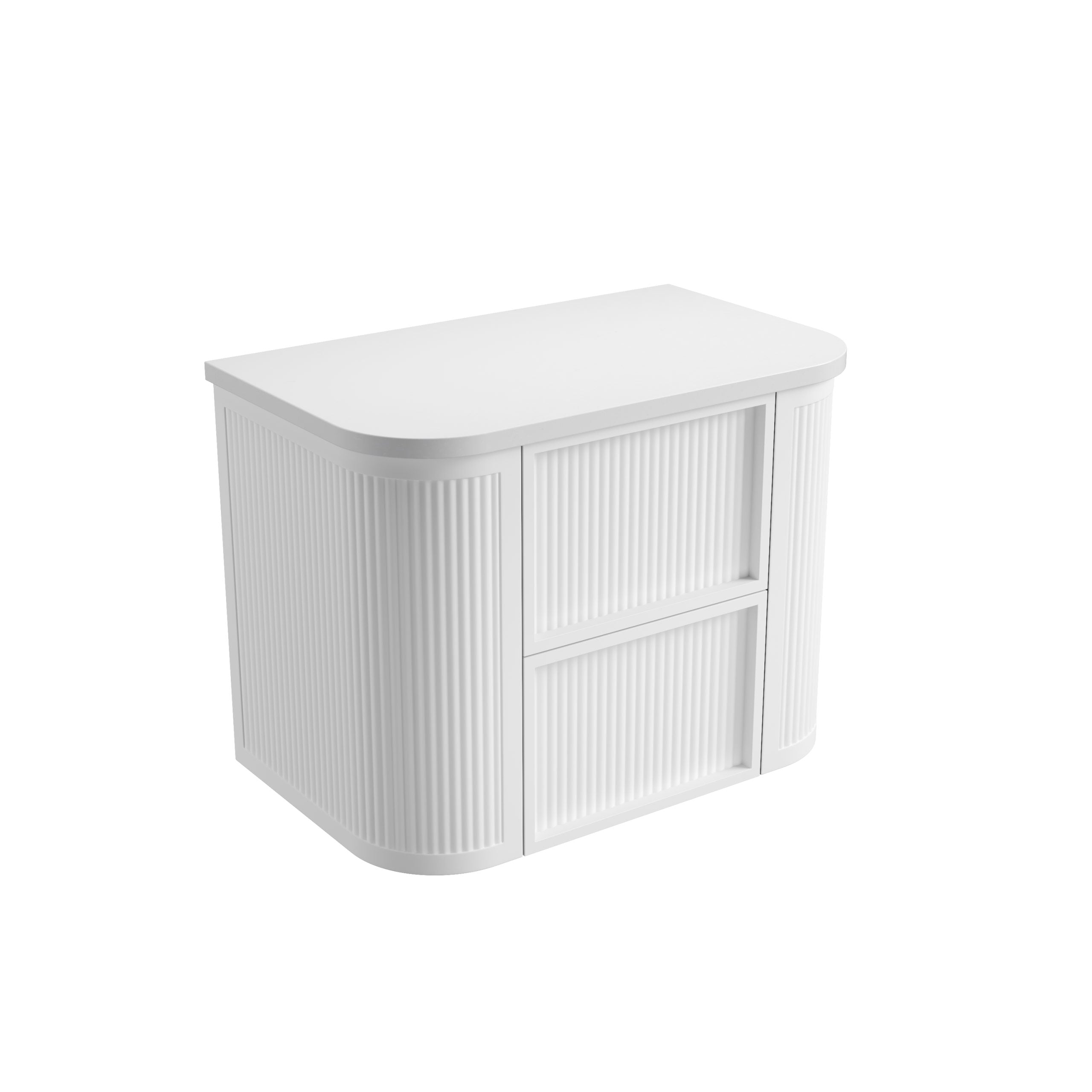 Ramee Matte White Fluted Wall Hung Vanity - Neche Interiors
