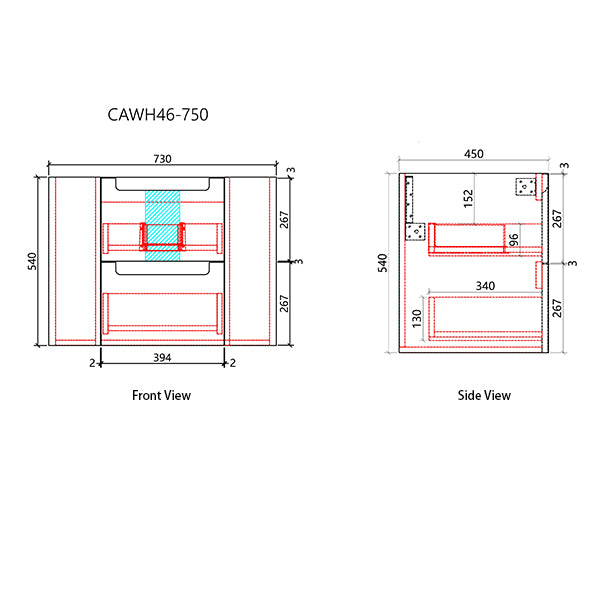 Curva Wall Hung Vanity - Neche Interiors