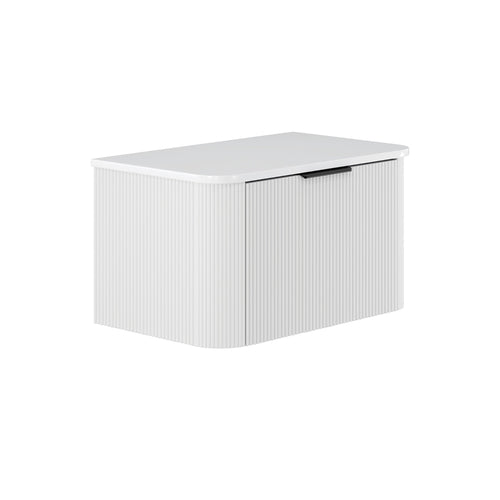 Minka Curved Satin White Cabinet