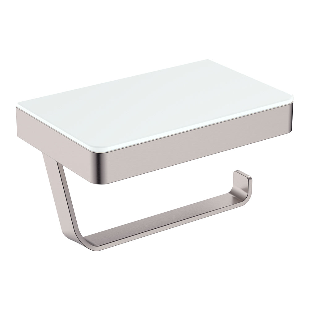 Tono Toilet Roll Holder With Glass Shelf