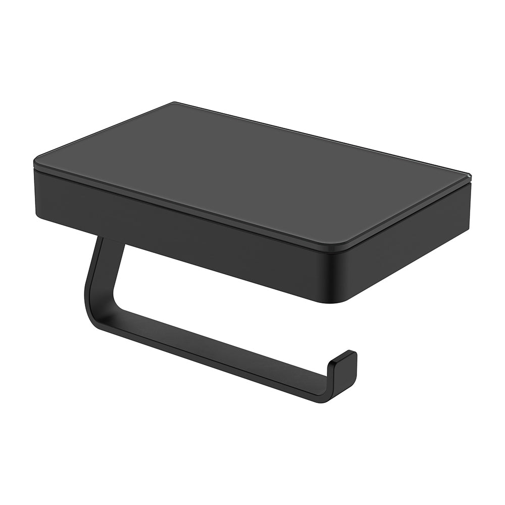 Tono Toilet Roll Holder With Glass Shelf