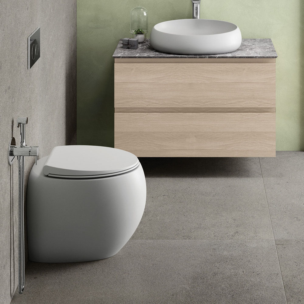 RAK Cloud Wall-Faced Toilet Suite, Matte White - Neche Interiors