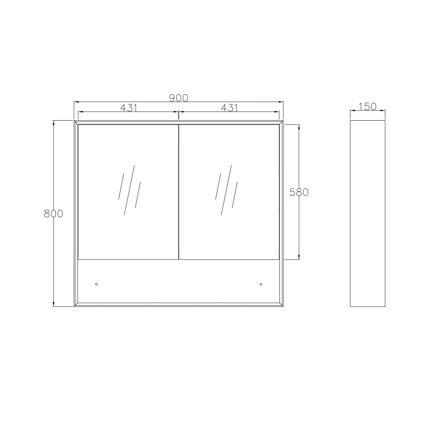 Byron Shaving Cabinet With Shelf - Neche Interiors