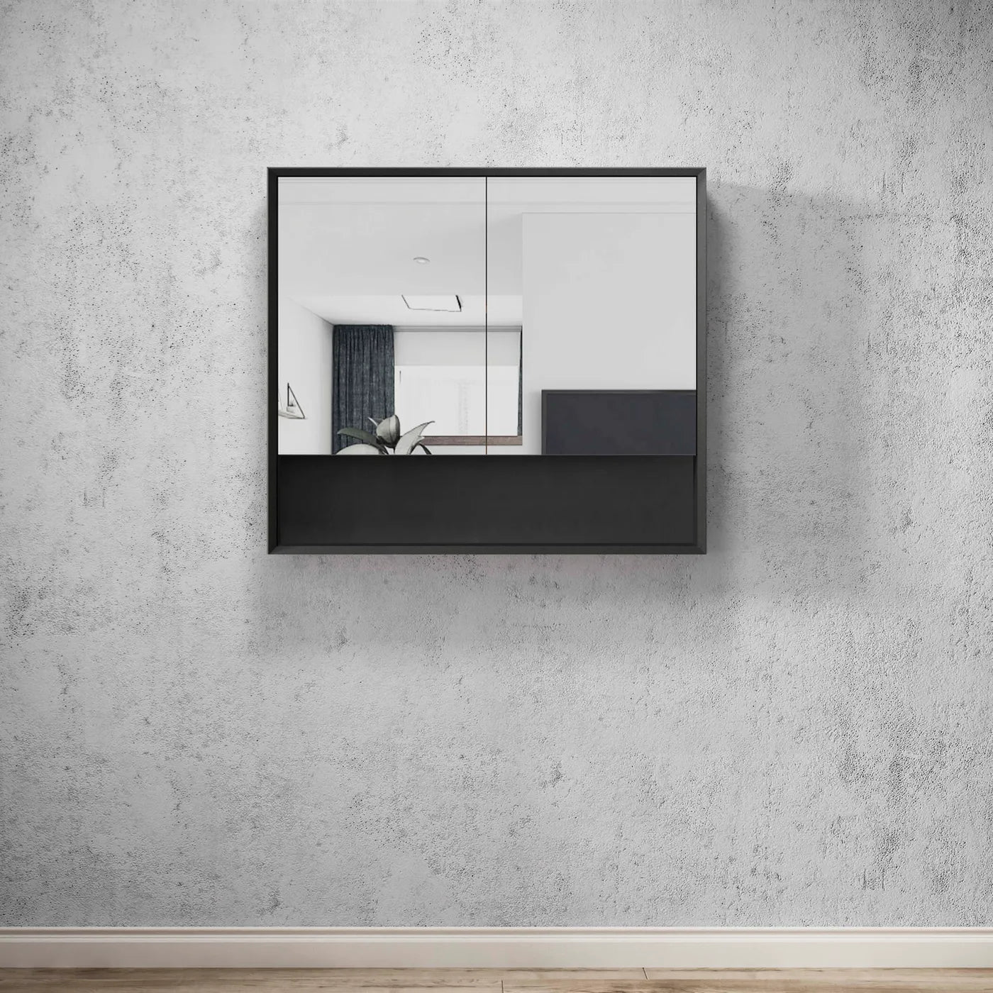 Marlo Shaving Cabinet With Shelf - Matte Black - Neche Interiors