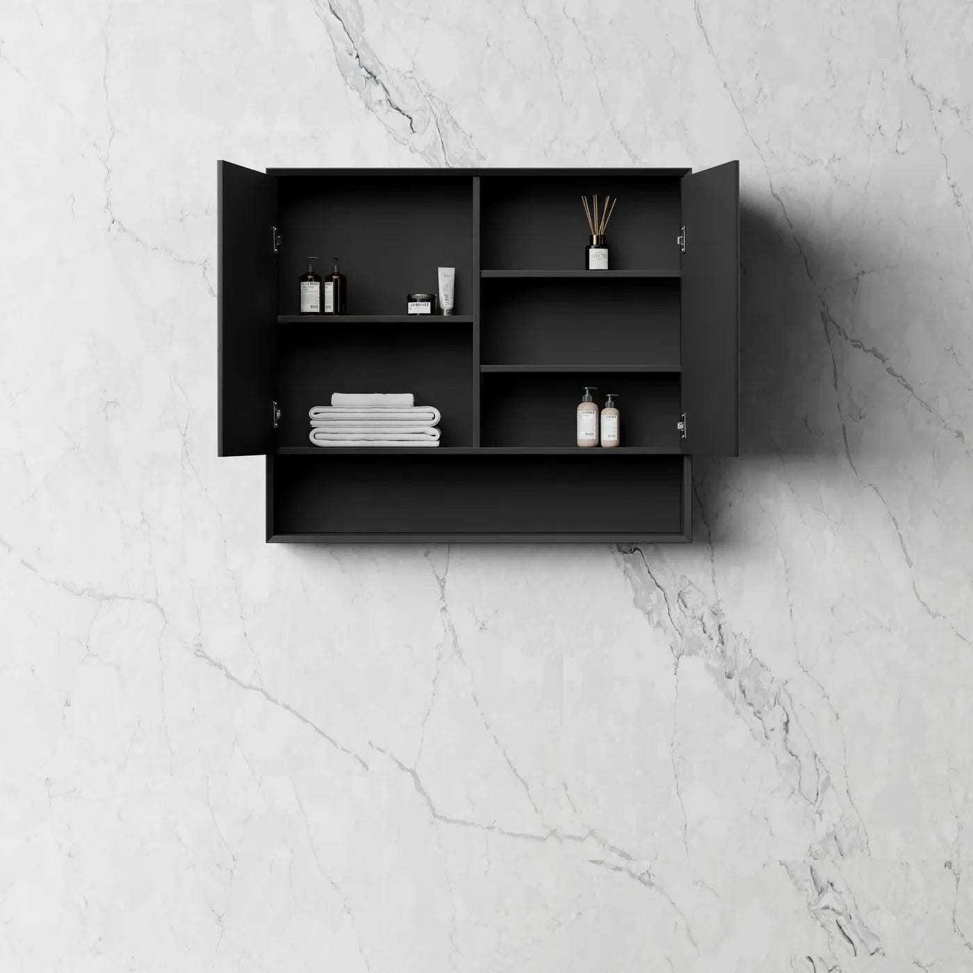 Marlo Shaving Cabinet With Shelf - Matte Black - Neche Interiors