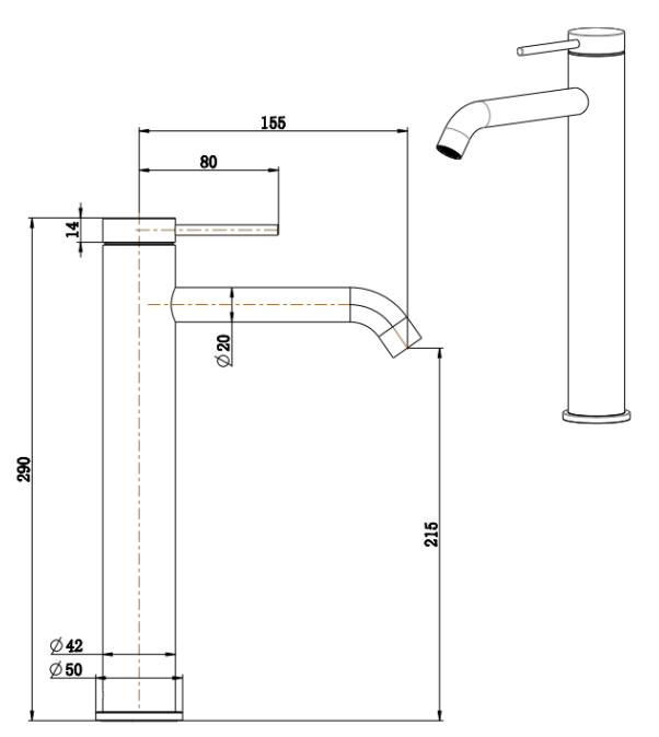 Mica Tall Basin Mixer - Neche Interiors