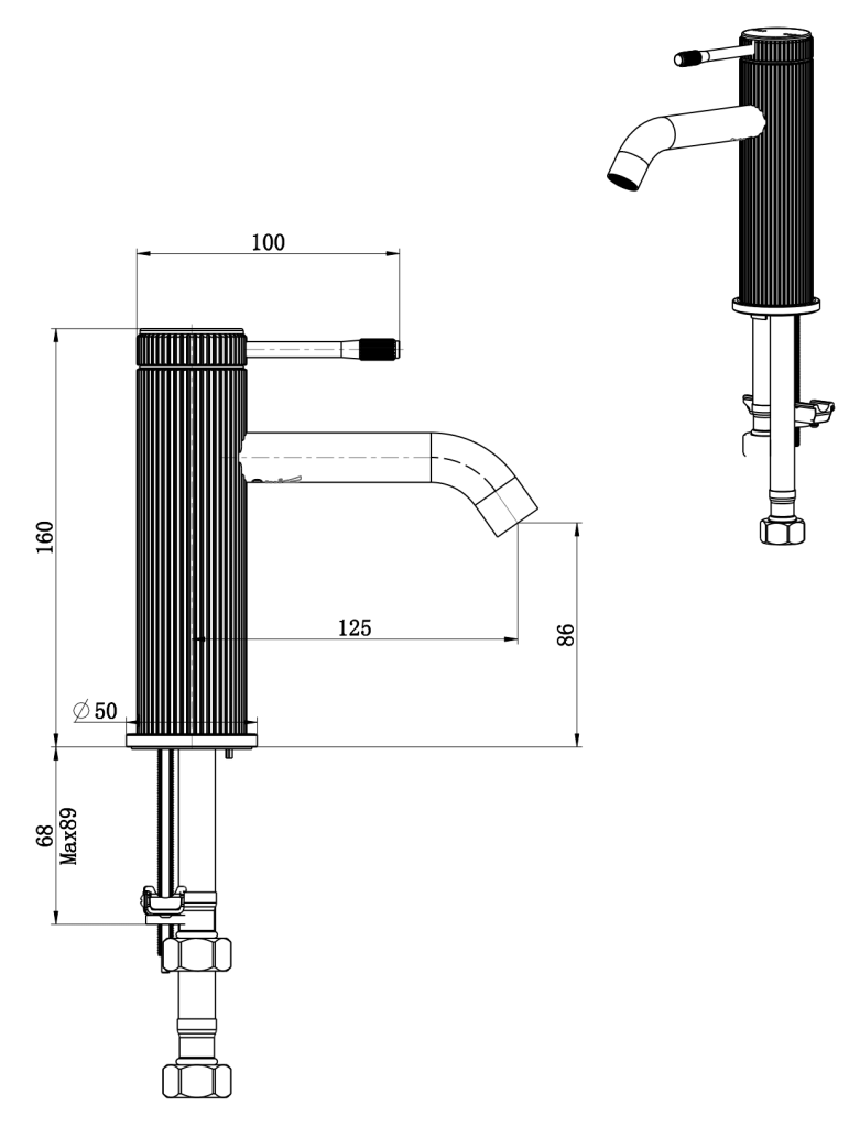 Mica Fluted Basin Mixer - Neche Interiors