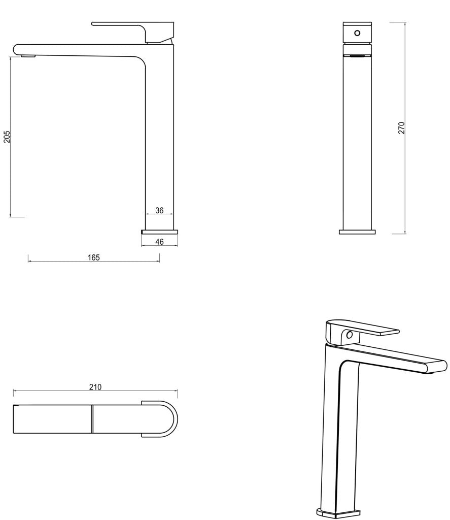 Beki Tall Basin Mixer - Neche Interiors