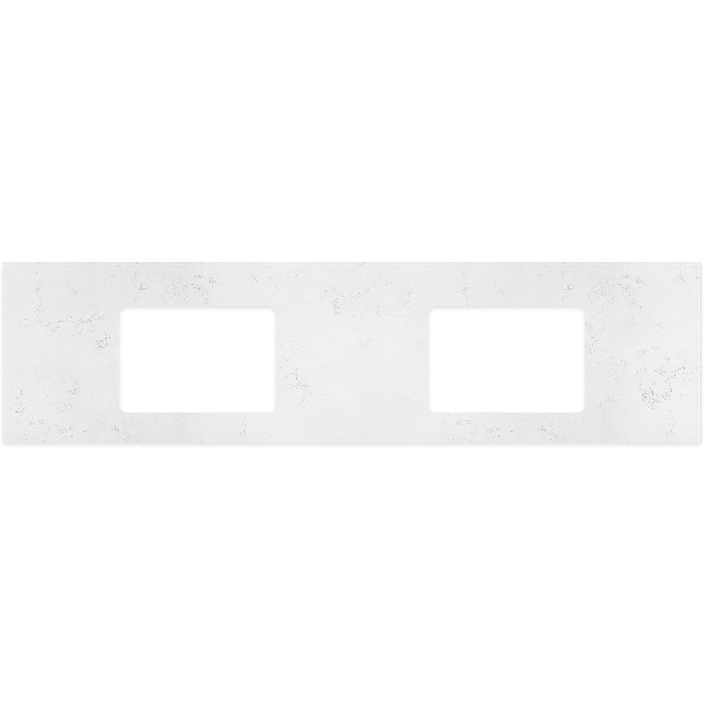 Bianco Marble Silica Free Stone Top Rectangular Full Depth with Double Undermount Basin Holes - Neche Interiors