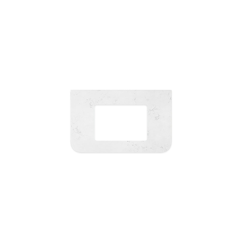 Bianco Marble Silica Free Stone Top Curved Full Depth with Single Undermount Basin Hole