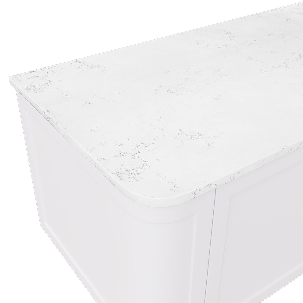 Bianco Marble Silica Free Stone Top Curved Full Depth