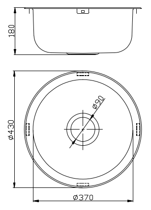 Round Stainless Steel Sink