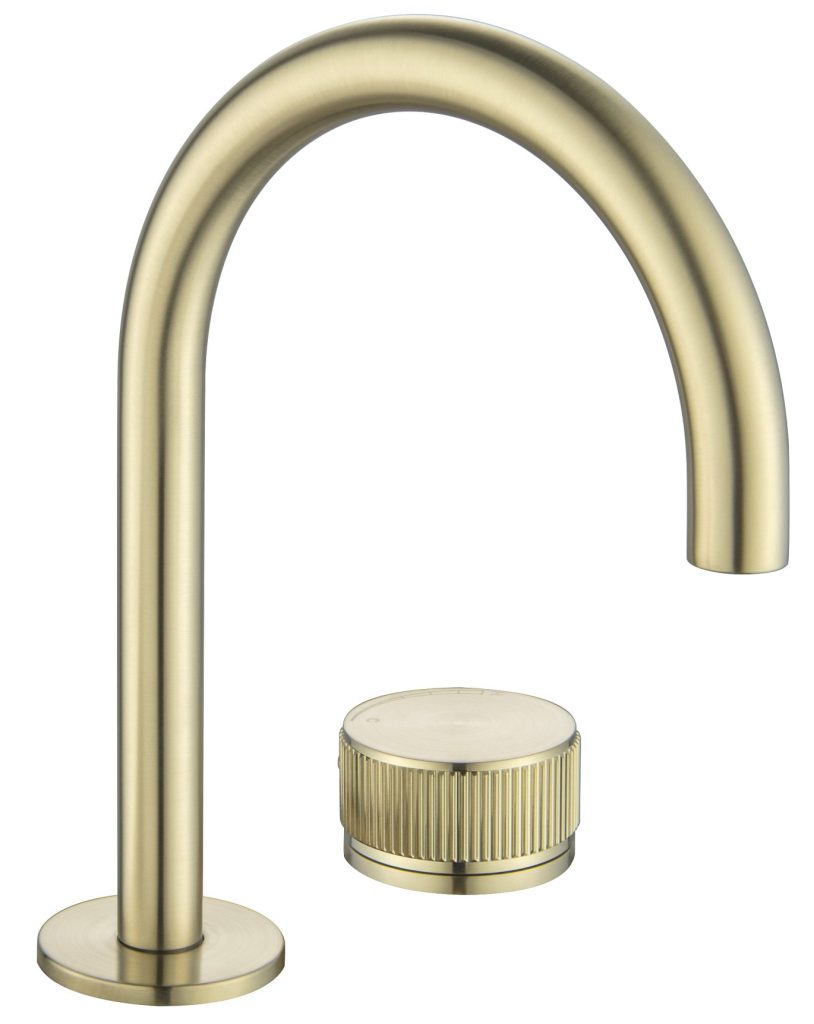 Mica Fluted Gooseneck Hob Basin Mixer Set - Neche Interiors