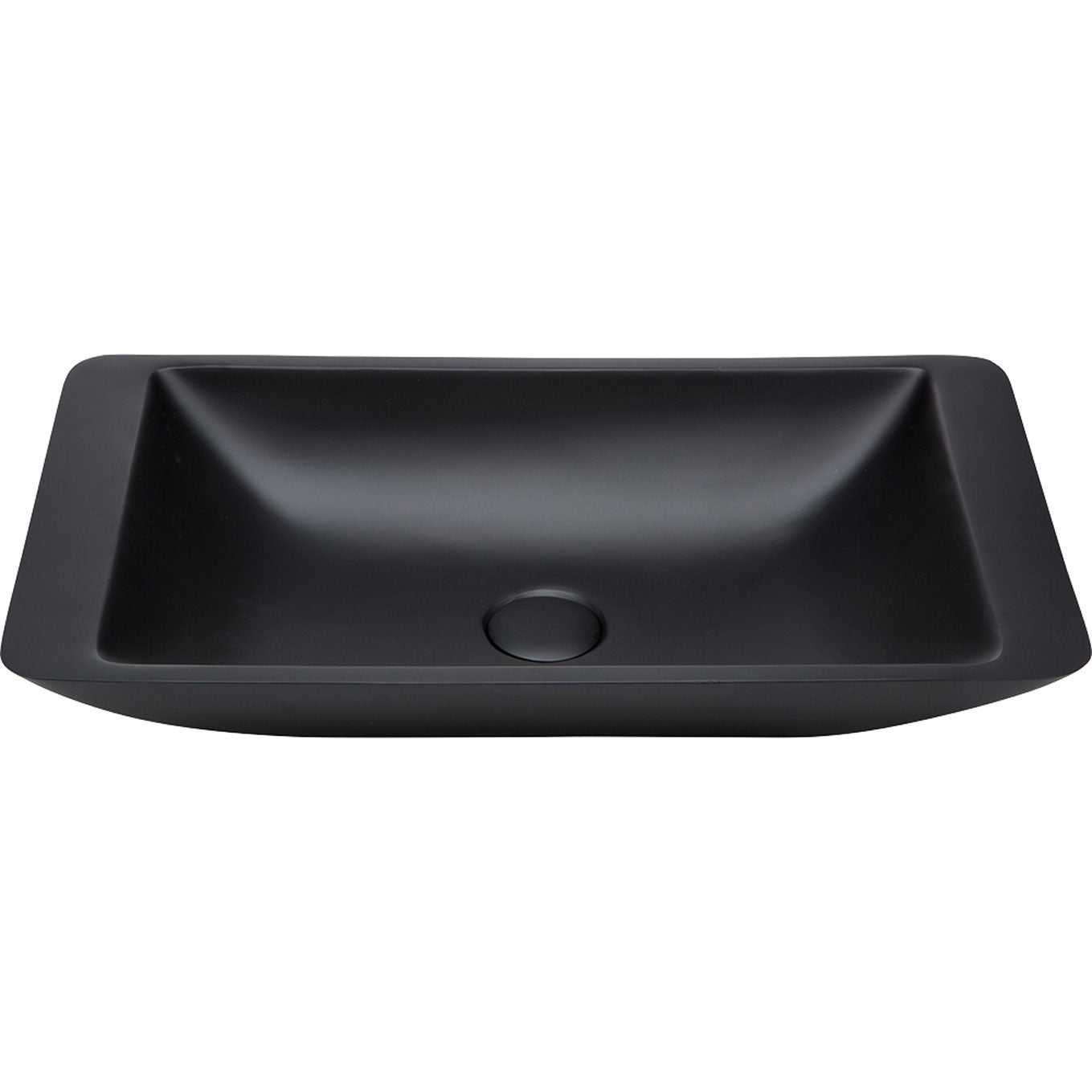 Classique Solid Surface Above Counter Basin, Matte Black