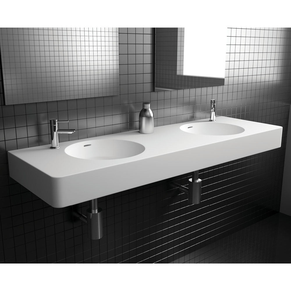 Encanto Solid Surface Wall Basin, , 2 Tap Holes