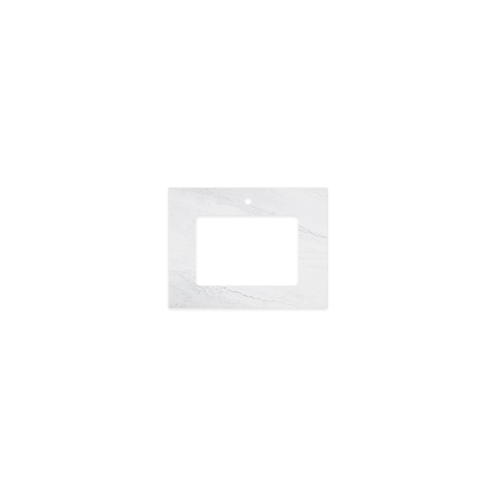 Cloudburst Solid Surface Top Rectangular Full Depth with Single Undermount Basin Hole & Tap Hole