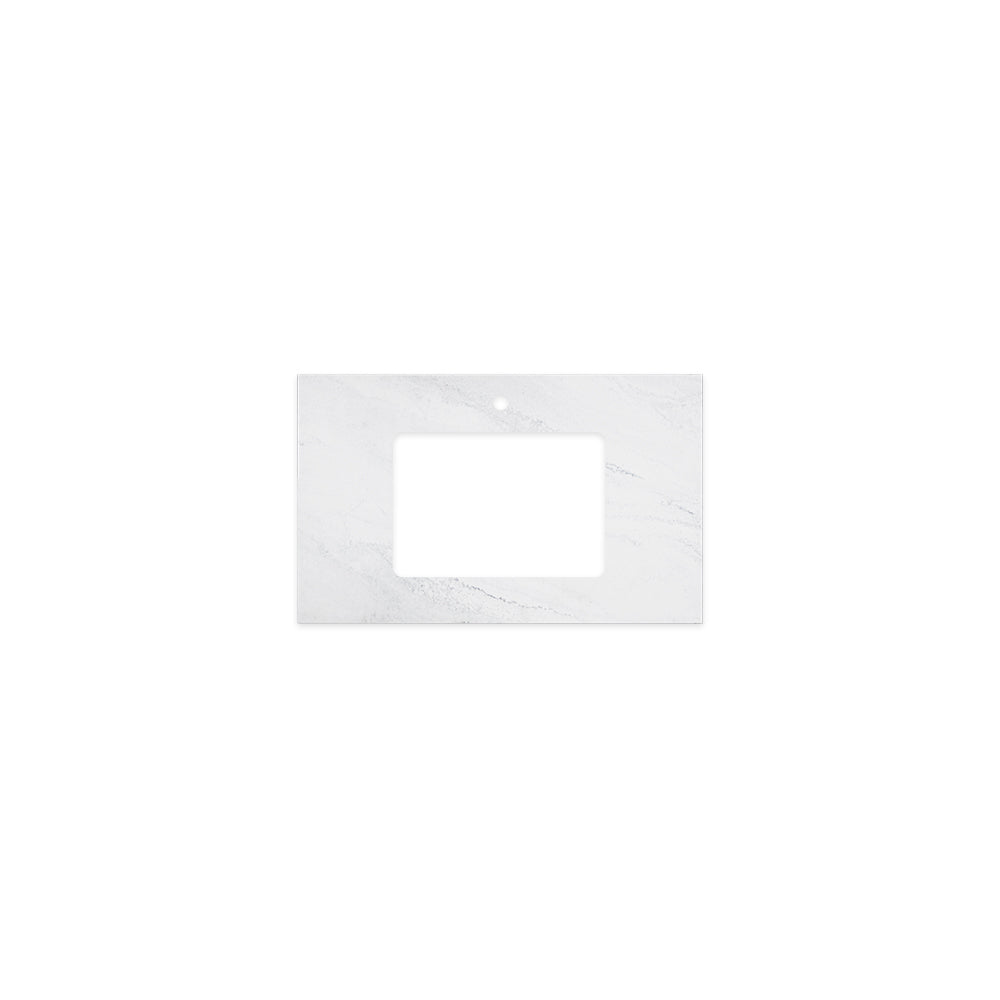 Cloudburst Solid Surface Top Rectangular Full Depth with Single Undermount Basin Hole & Tap Hole - Neche Interiors