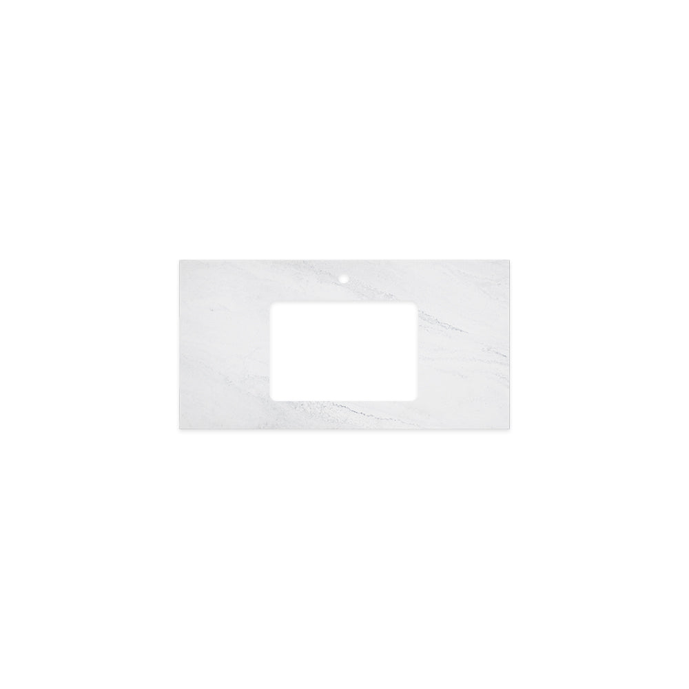Cloudburst Solid Surface Top Rectangular Full Depth with Single Undermount Basin Hole & Tap Hole - Neche Interiors
