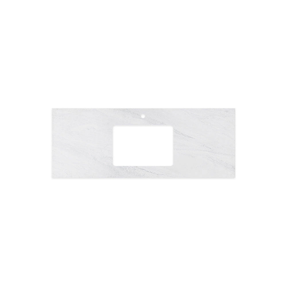 Cloudburst Solid Surface Top Rectangular Full Depth with Single Undermount Basin Hole & Tap Hole - Neche Interiors
