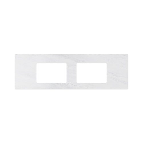 Cloudburst Solid Surface Top Rectangular Full Depth with Double Undermount Basin Holes
