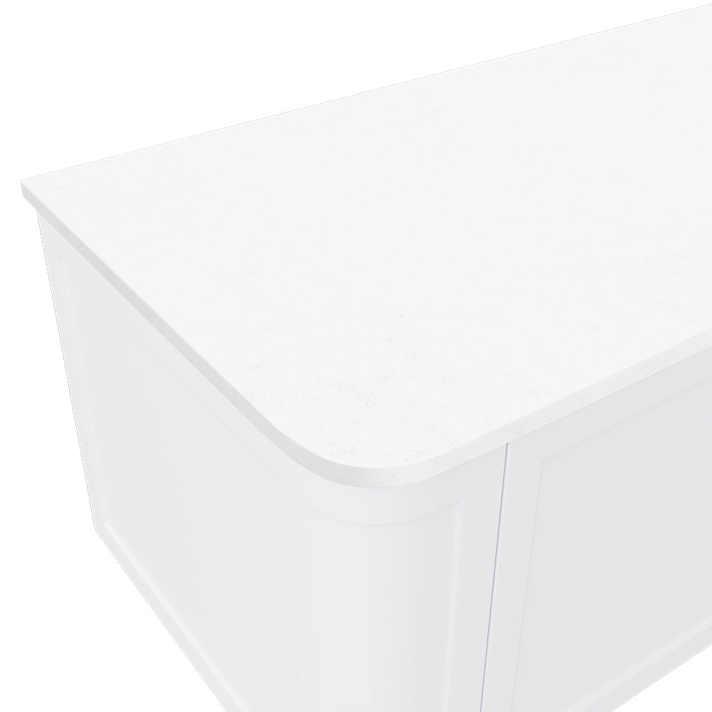 Crystal Pure Silica Free Stone Top Curved Full Depth