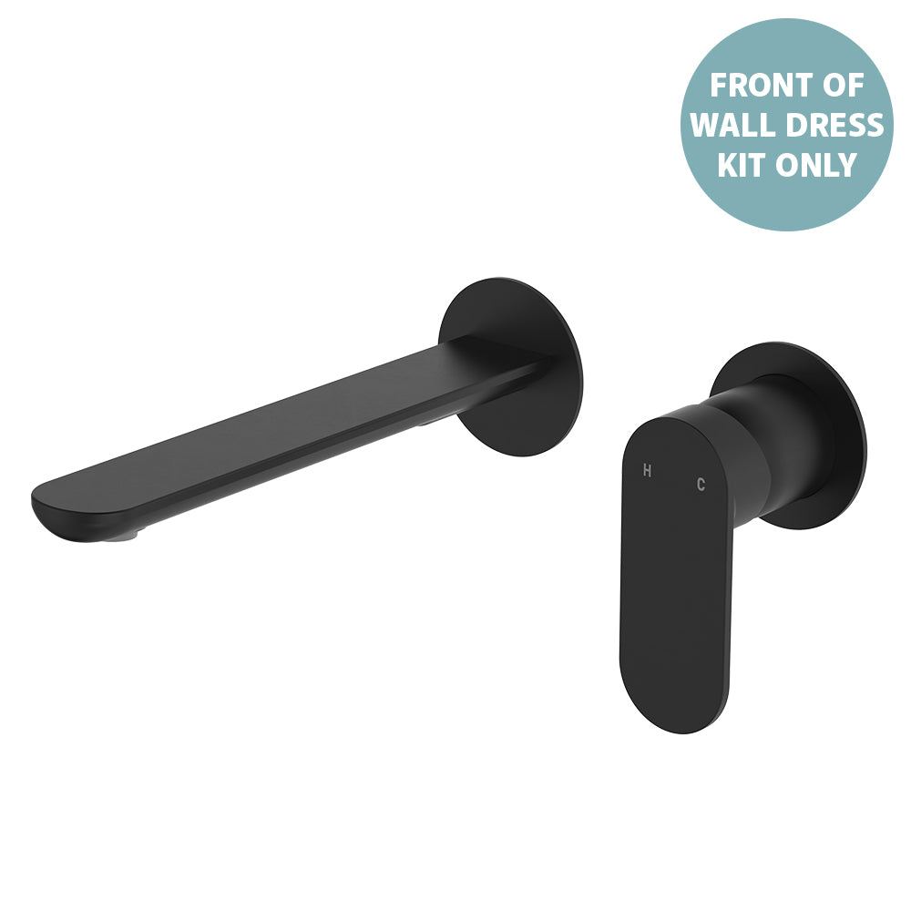 Empire Slim Basin/Bath Wall Mixer Set Dress Kit, Round Plates, 200mm Outlet - Neche Interiors