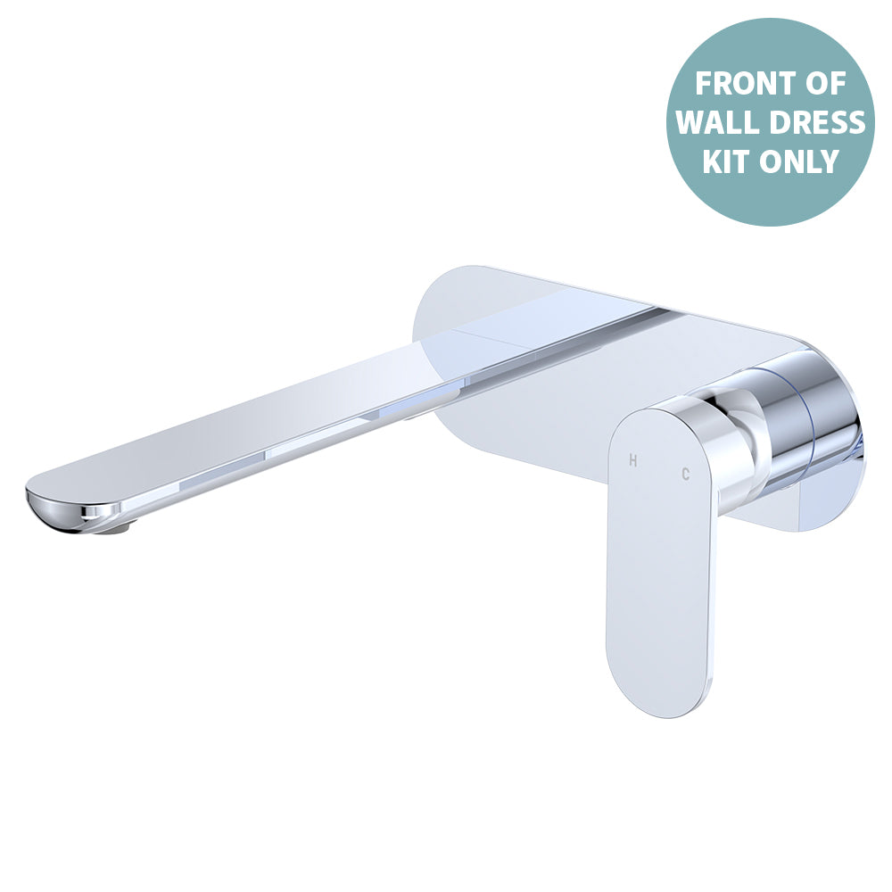 Empire Slim Basin/Bath Wall Mixer Set Dress Kit, Oval Plate, 200mm Outlet - Neche Interiors