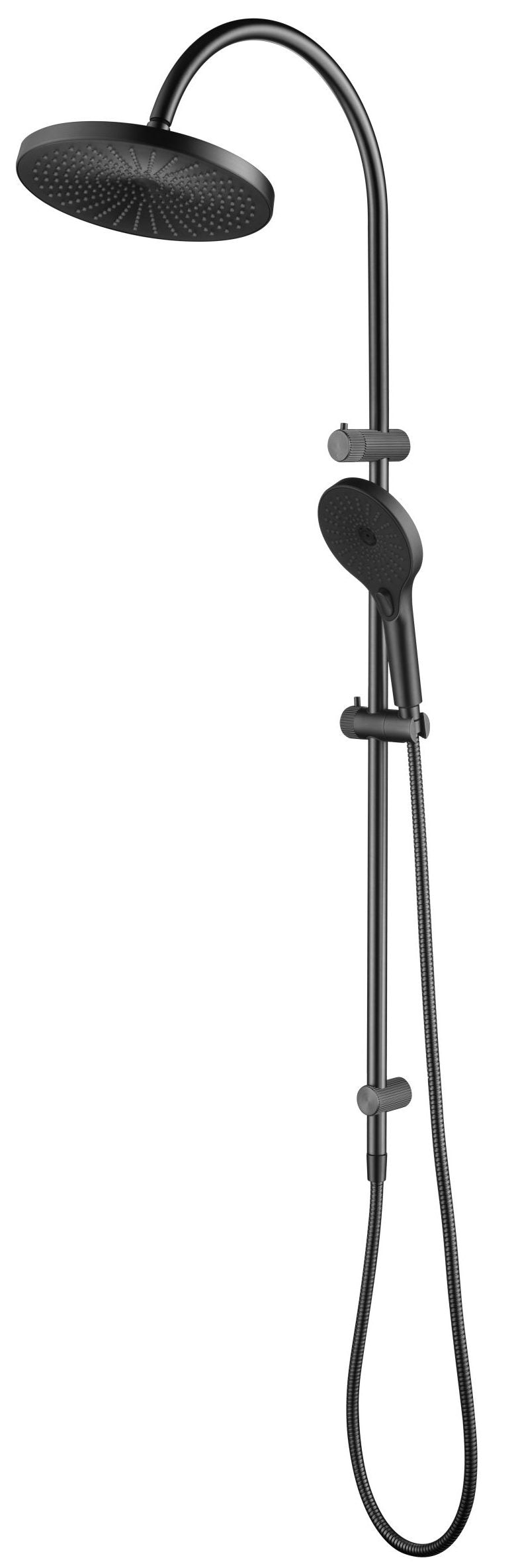Mica Fluted Gooseneck Dual Shower Rail - Neche Interiors