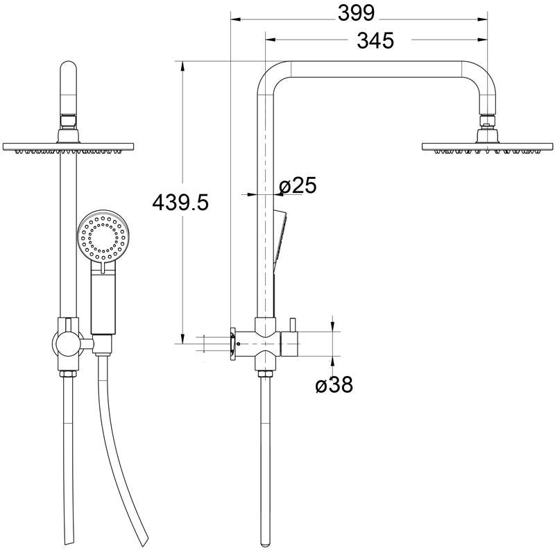 Mica Half-Rail Shower - Neche Interiors