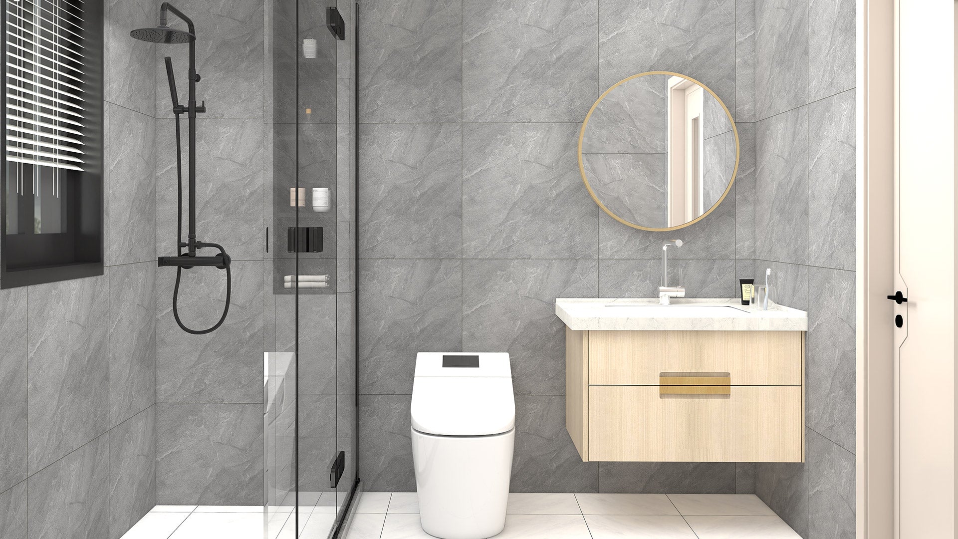 Dazzle Charcoal Natural Porcelain