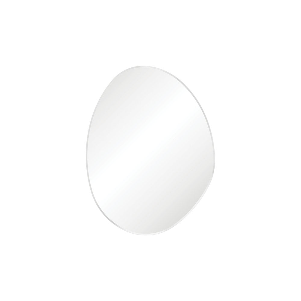 Pebble Matte White Asymmetrical Framed Mirror