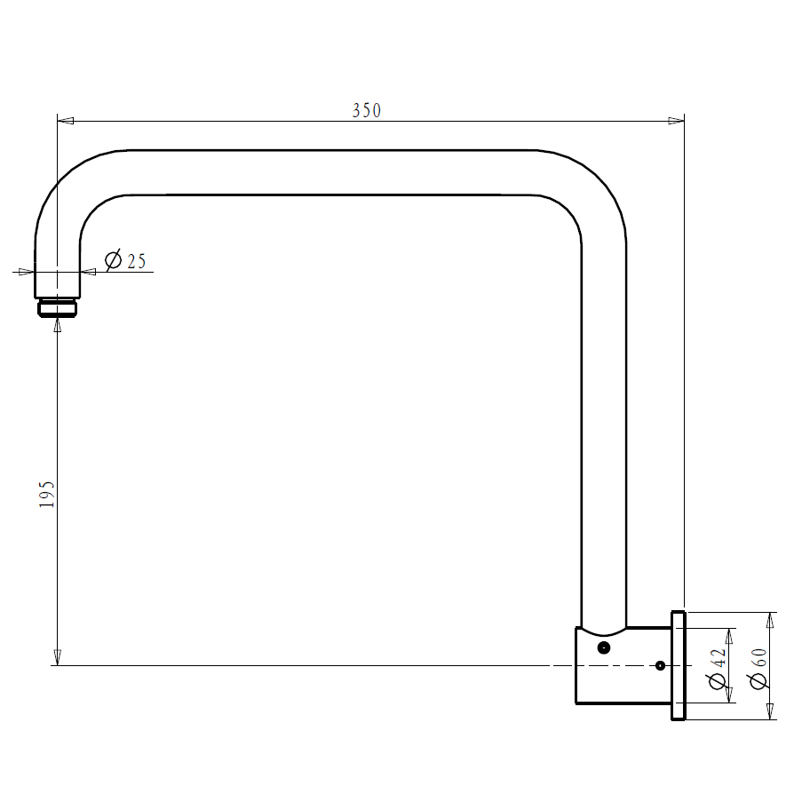 Mica Gooseneck Shower Arm - Neche Interiors
