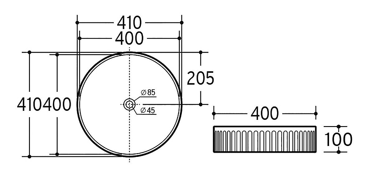 Round Fluted Counter Top Basin - Neche Interiors