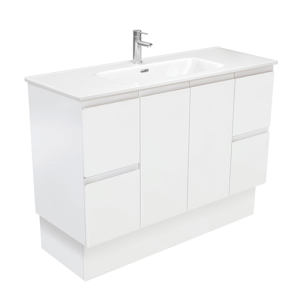 Joli Fingerpull Satin White Vanity On Kickboard