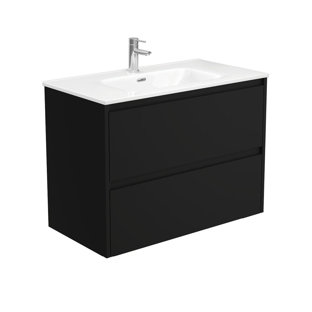 Joli Amato Satin Black Wall-Hung Vanity