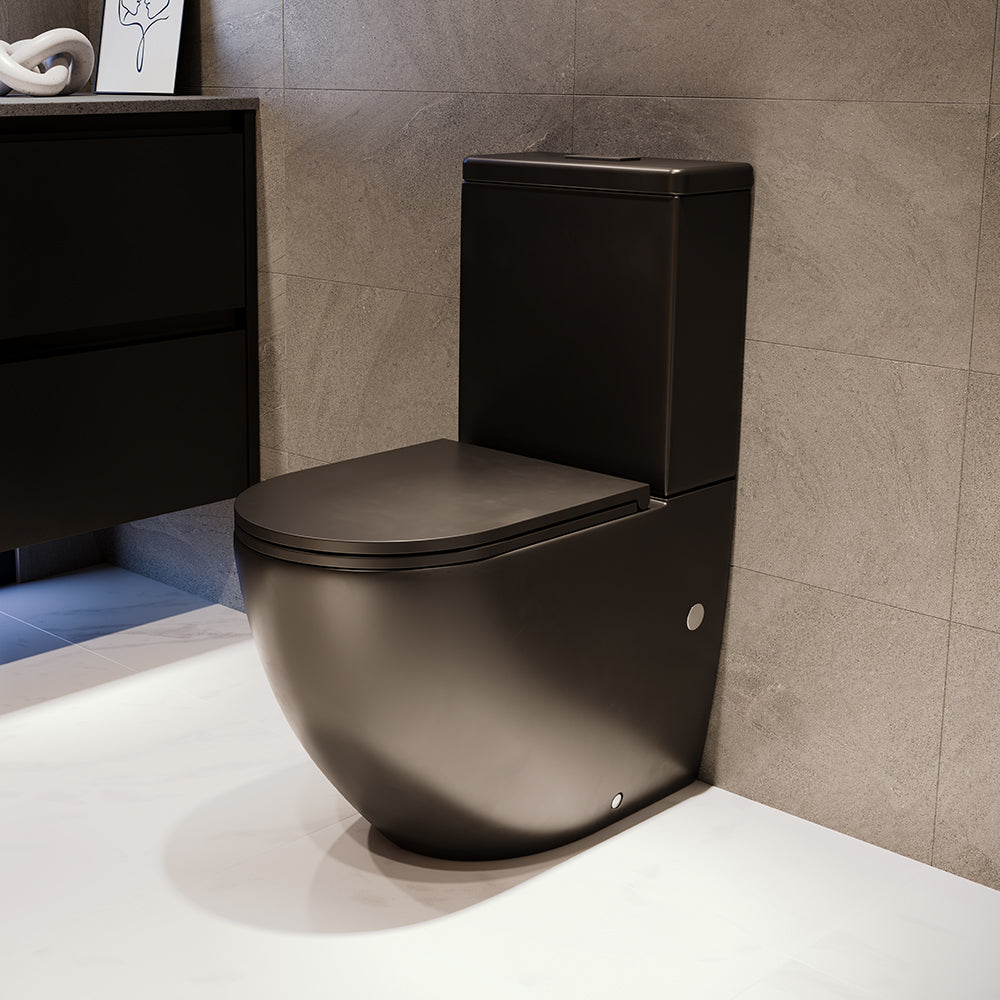 Koko Tornado Back-to-Wall Toilet Suite, Matte Black - Neche Interiors