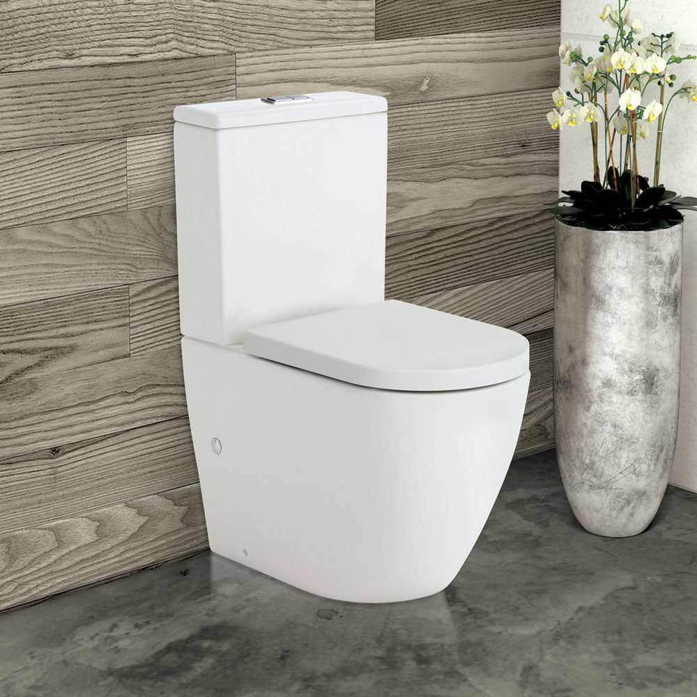 Koko Tornado Back-to-Wall Toilet Suite, Matte White - Neche Interiors