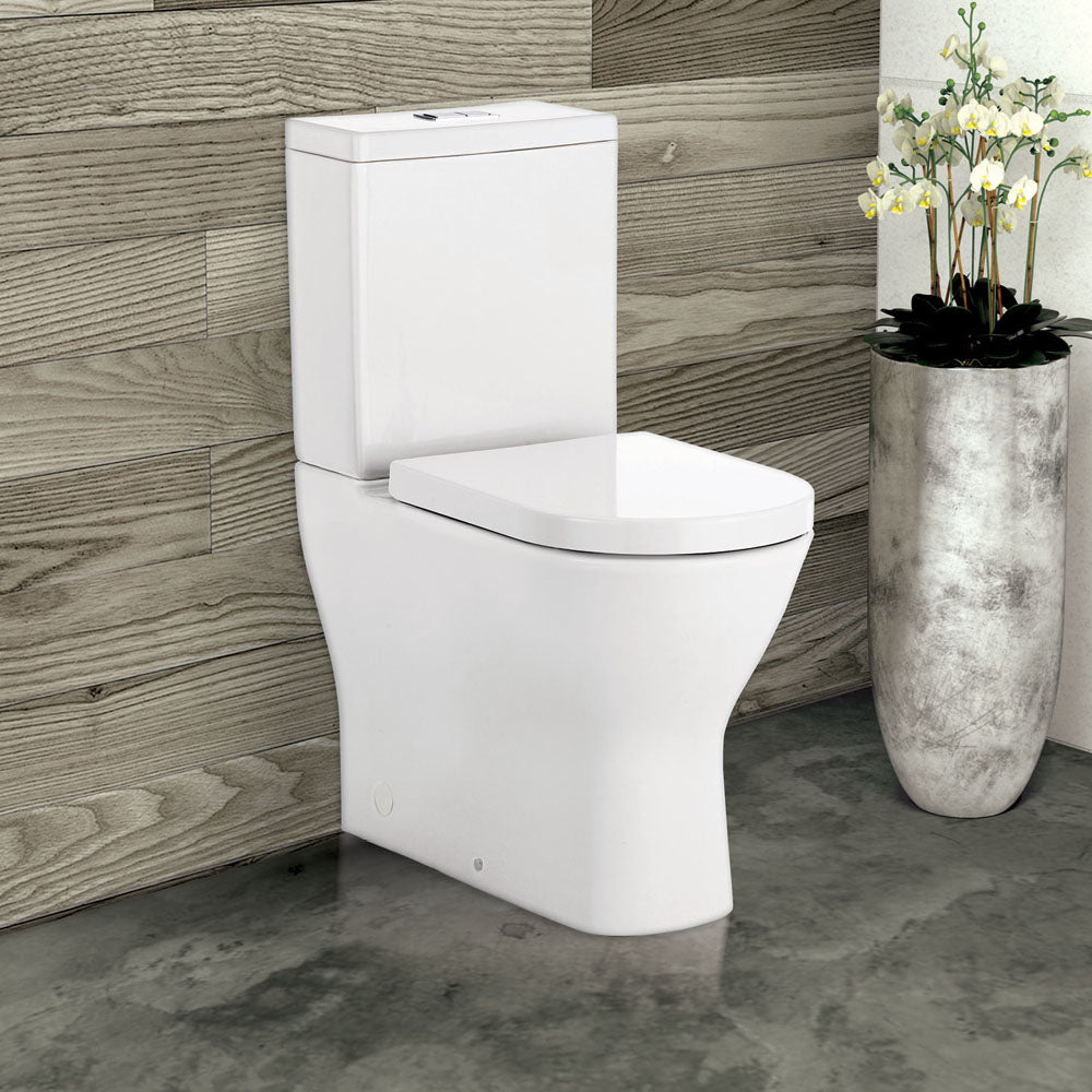 Delta Back-to-Wall Toilet Suite, Gloss White - Neche Interiors