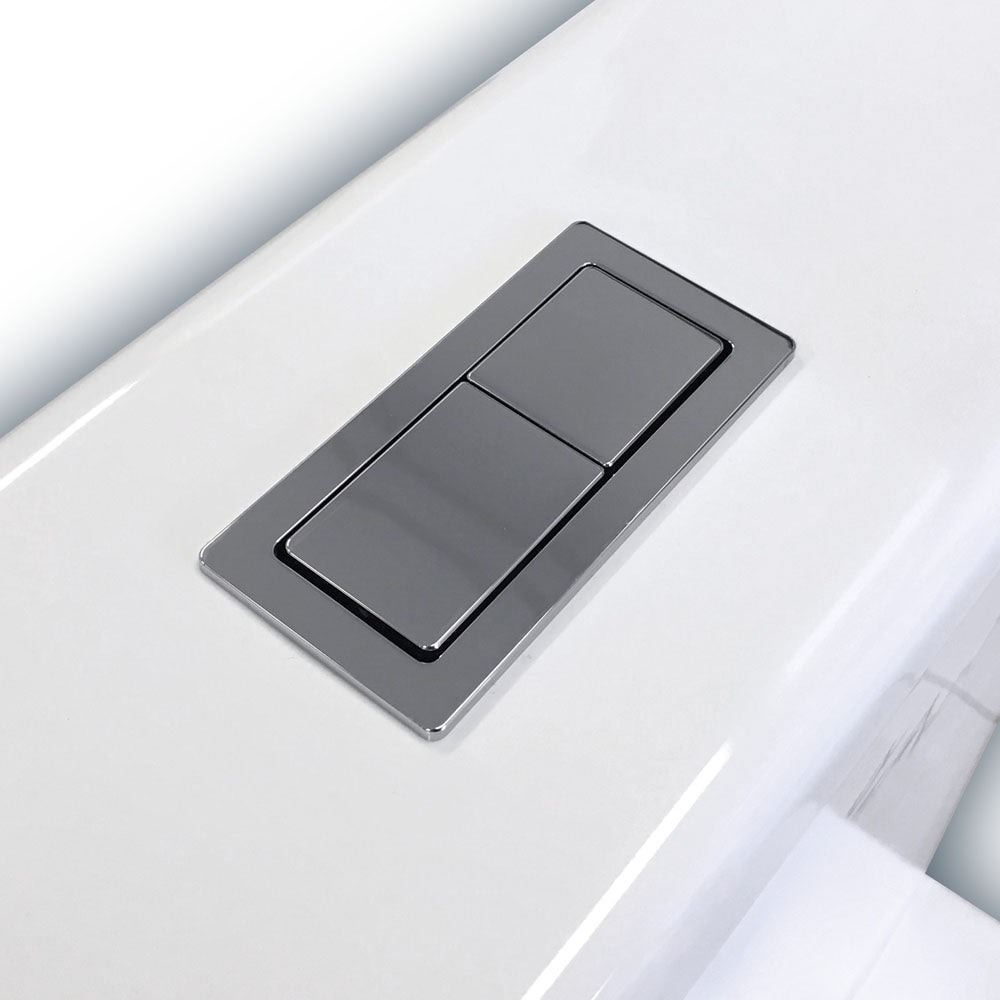 Delta Care Back-to-Wall Toilet Suite, White Seat, Slim Buttons - Neche Interiors