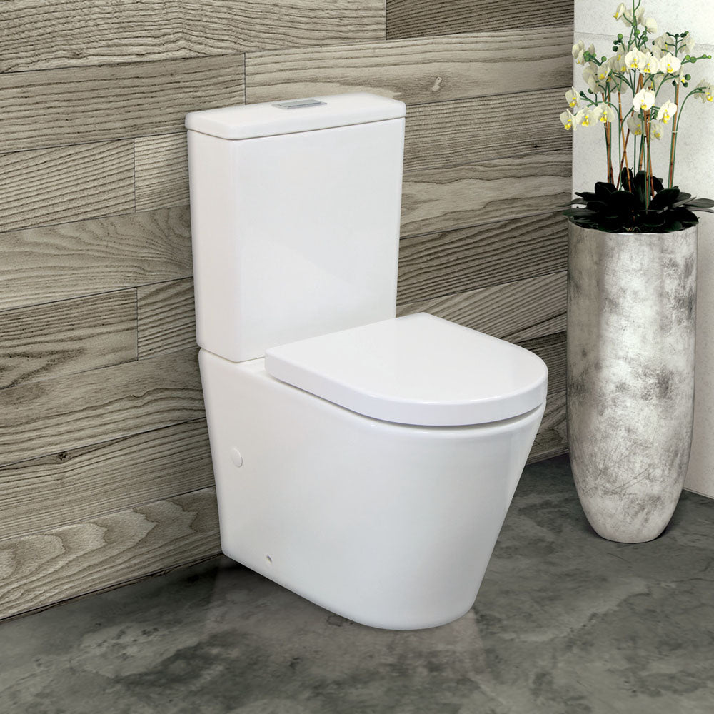 Isabella Back-to-Wall Toilet Suite, Gloss White - Neche Interiors