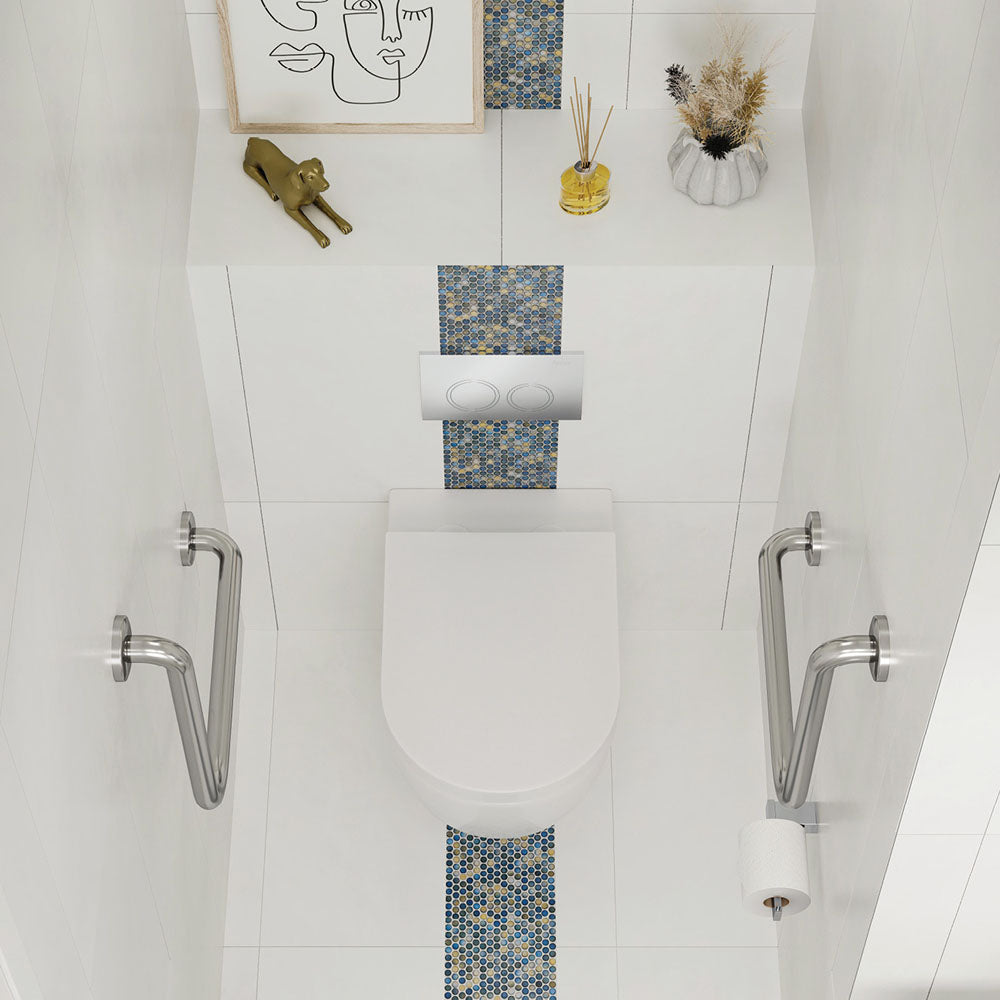 Alix Ambulant Wall-Faced Toilet Suite, Gloss White - Neche Interiors