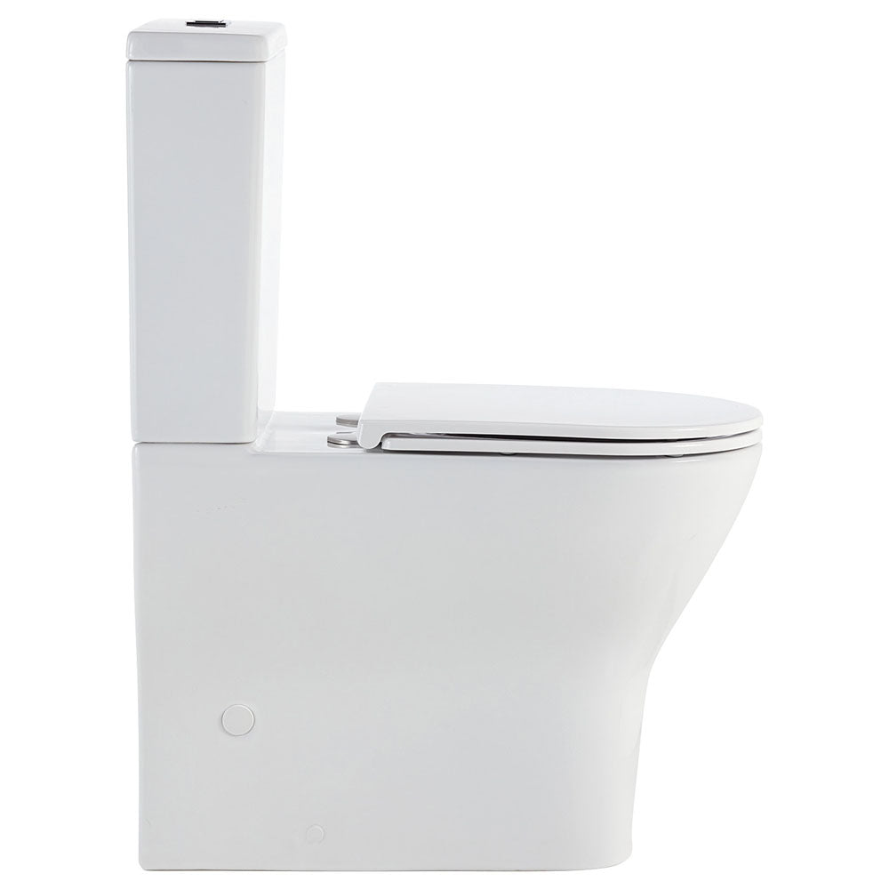 Tono Tornado Flush Back-to-Wall Toilet Suite, Gloss White with Slim Seat - Neche Interiors