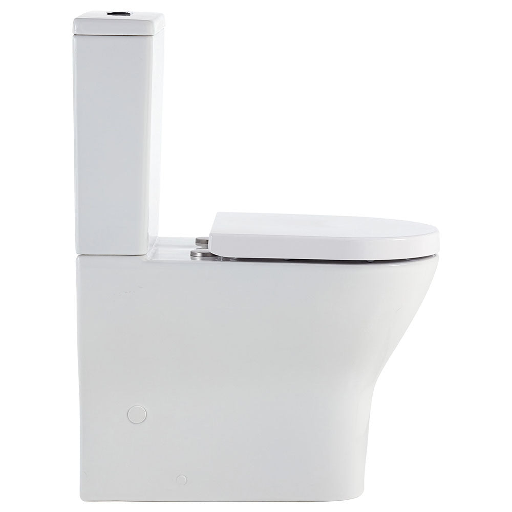 Tono Tornado Flush Back-to-Wall Toilet Suite, Gloss White - Neche Interiors