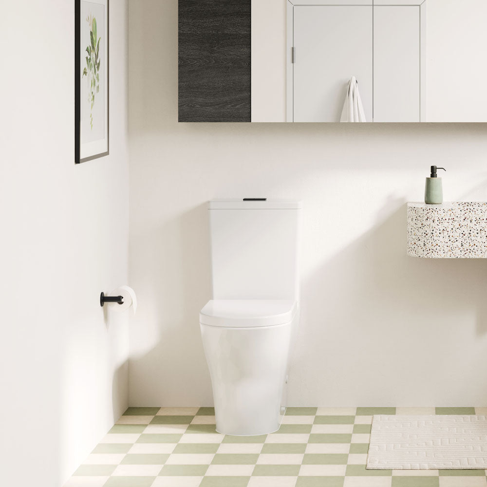 Tono Tornado Flush Back-to-Wall Toilet Suite, Gloss White - Neche Interiors