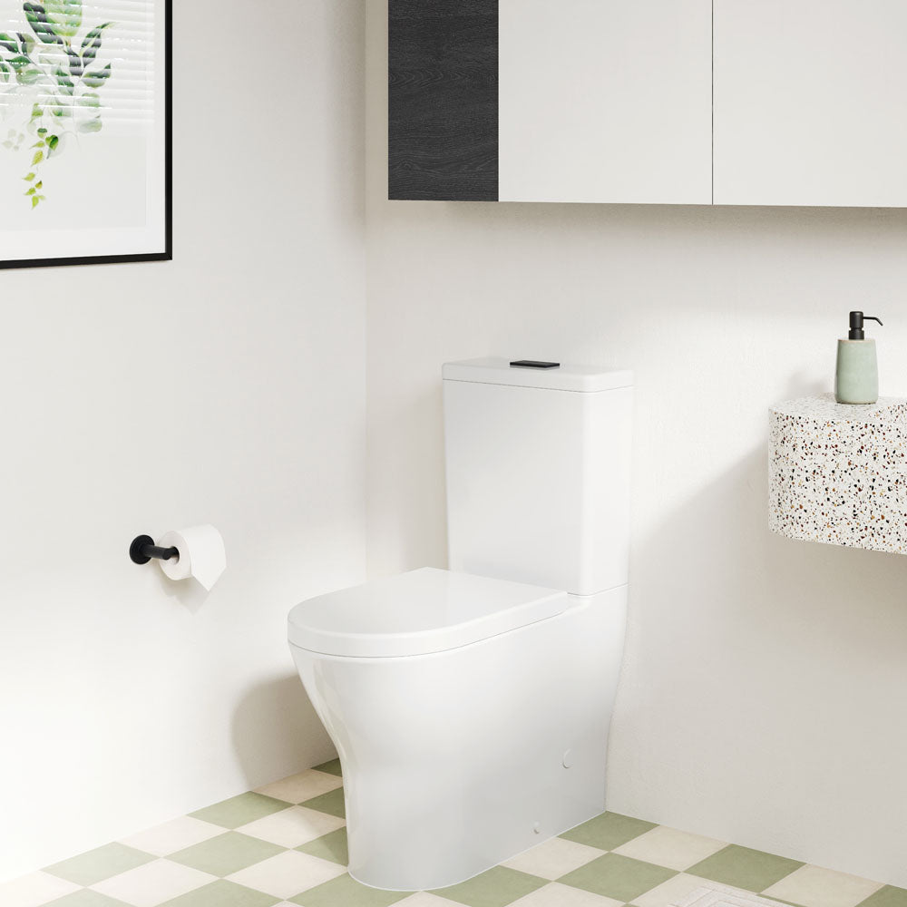 Tono Tornado Flush Back-to-Wall Toilet Suite, Gloss White - Neche Interiors