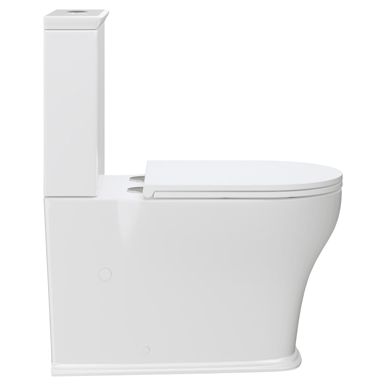 Lillian Tornado Flush Back-to-Wall Toilet Suite, Gloss White with Slim Seat - Neche Interiors