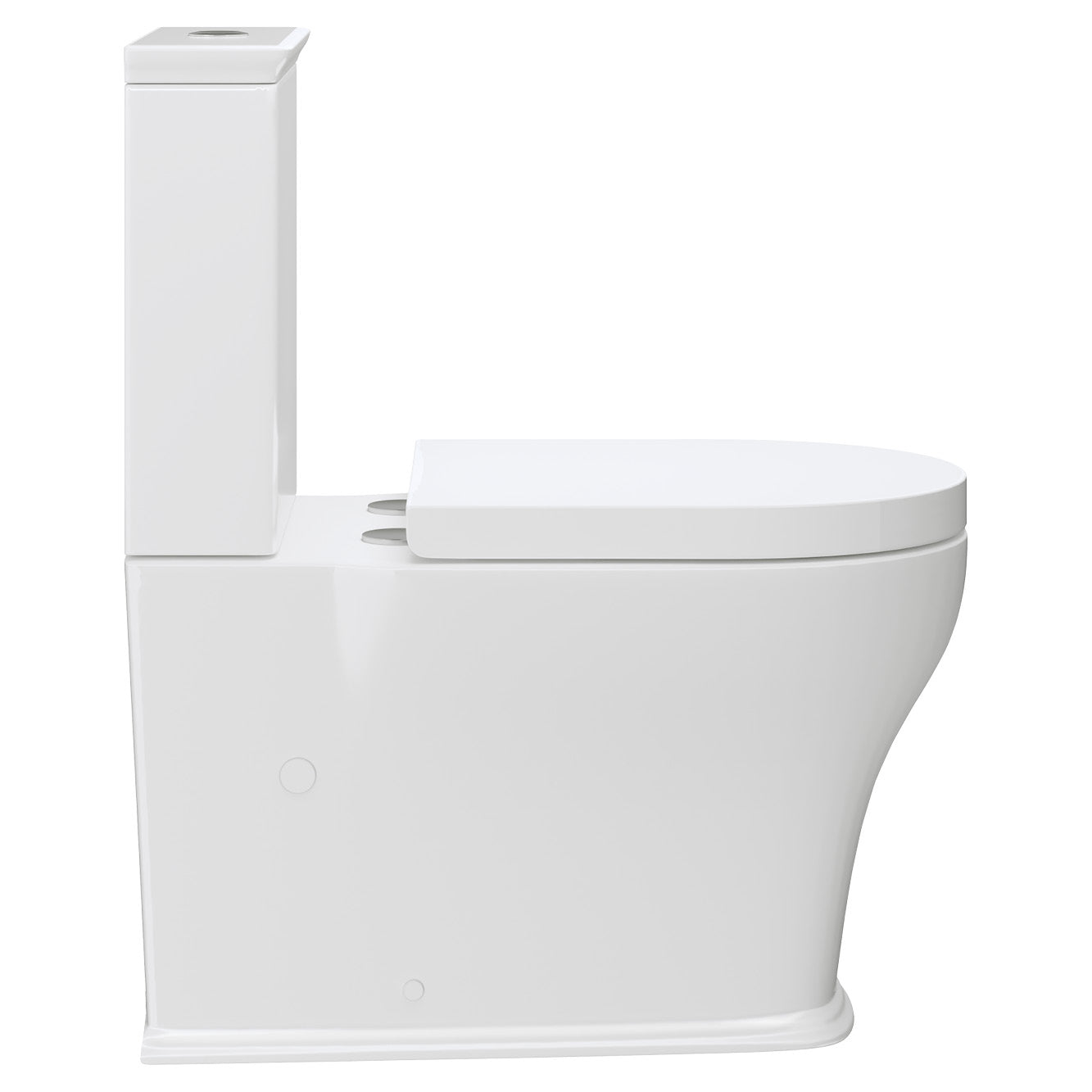 Lillian Tornado Flush Back-to-Wall Toilet Suite, Gloss White - Neche Interiors