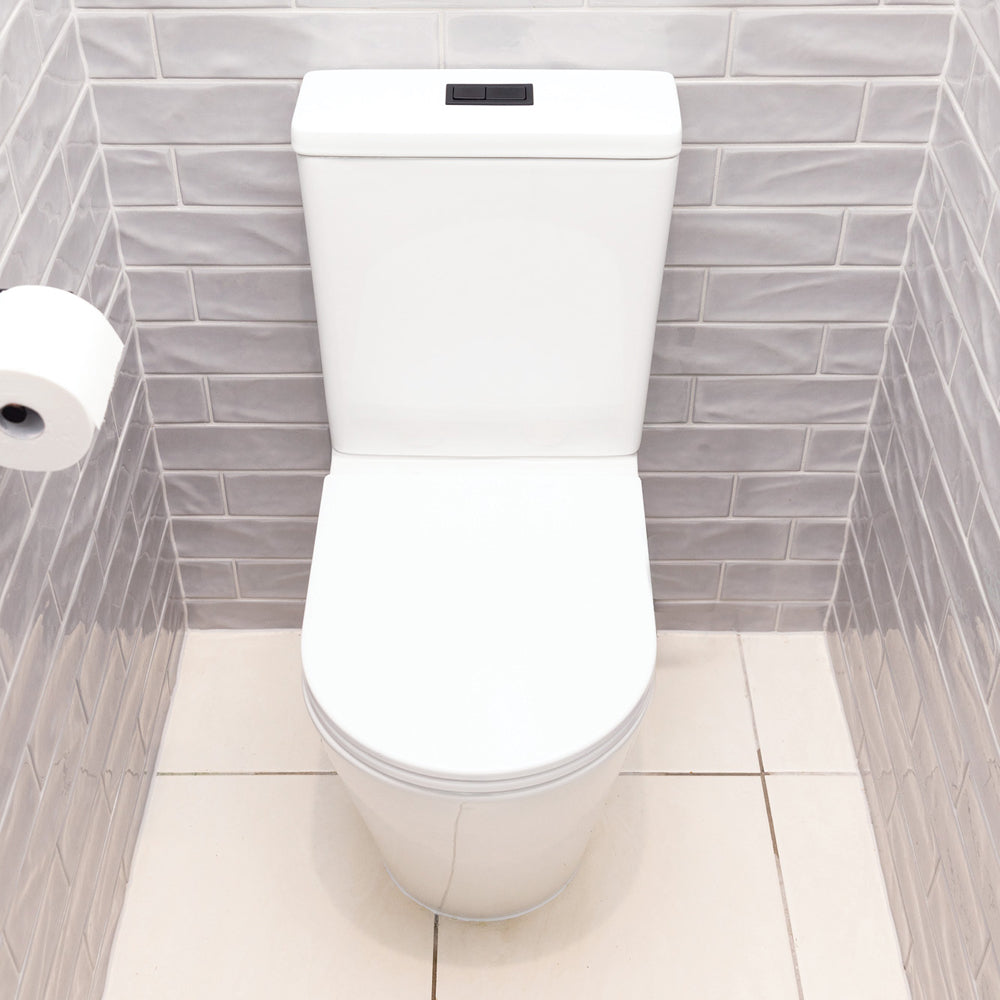Aluca Tornado Flush Back-to-Wall Toilet Suite, Gloss White with Slim Seat - Neche Interiors